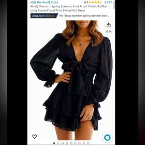 Mini Chiffon Cocktail Wrap Dress with Ruffles from Amazon *Brand New*